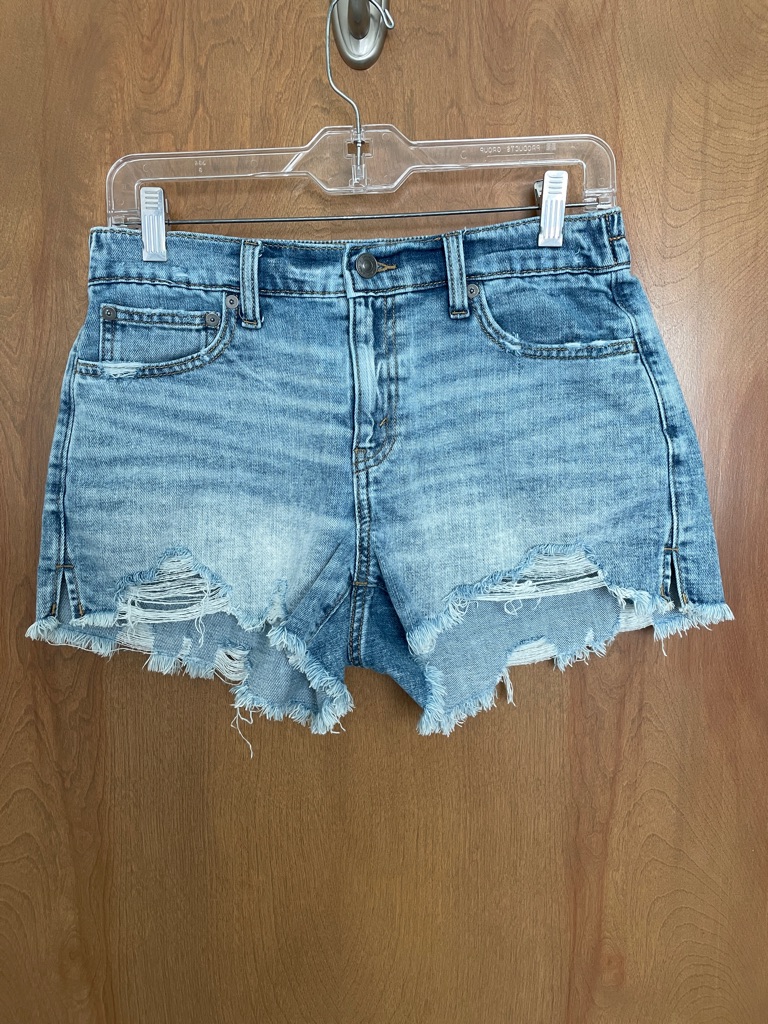 Aerie Light Blue Distressed Denim Cutoff Shorts, Size Small